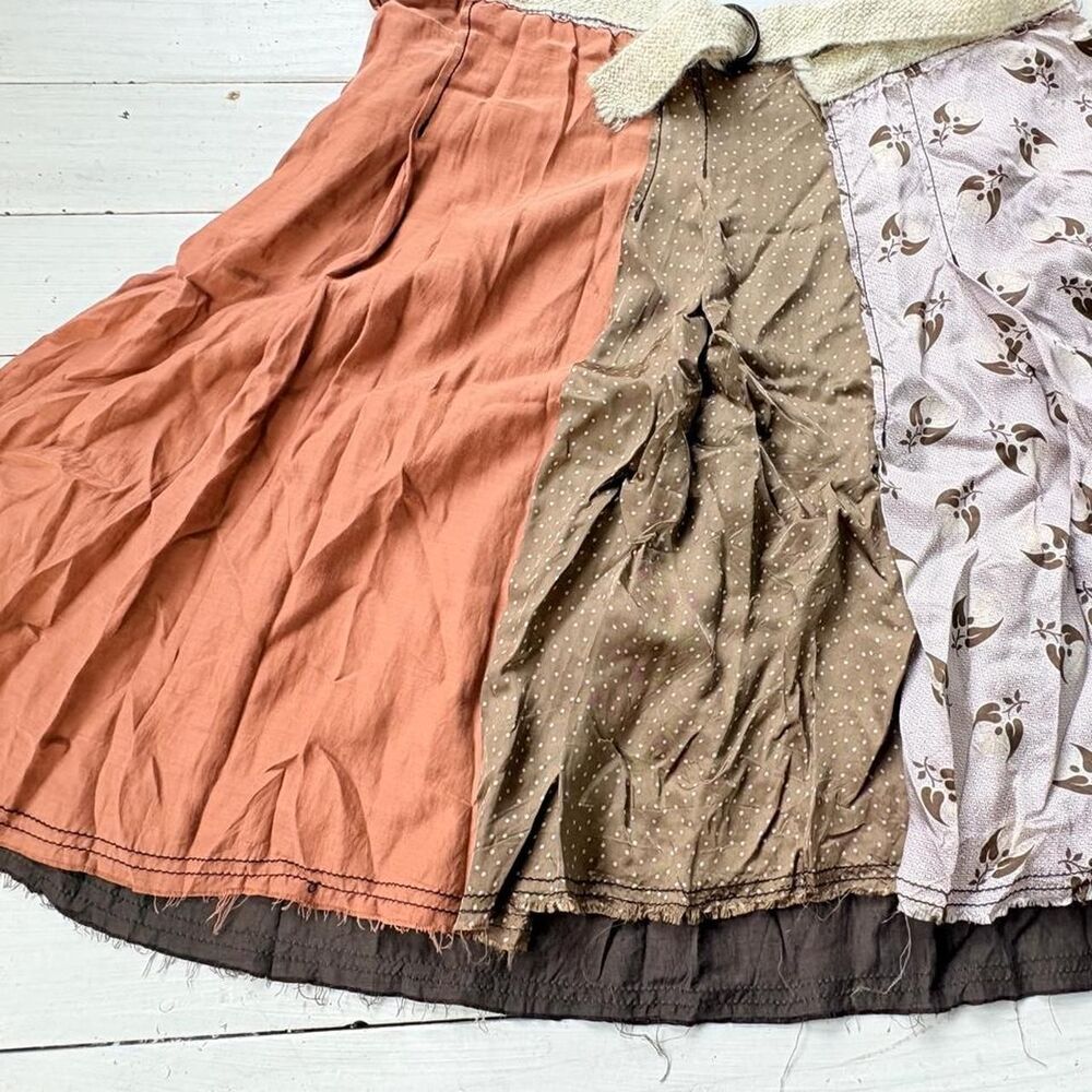 Boss by Hugo Boss Vintage Silky Patchwork Flowy Boho Midi Skirt